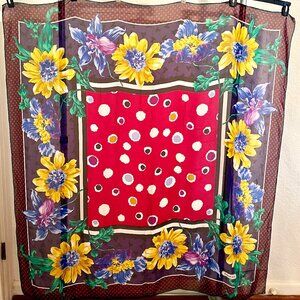 Tiffany & Co. Flower Pattern Silk Scarf- 53 x 53